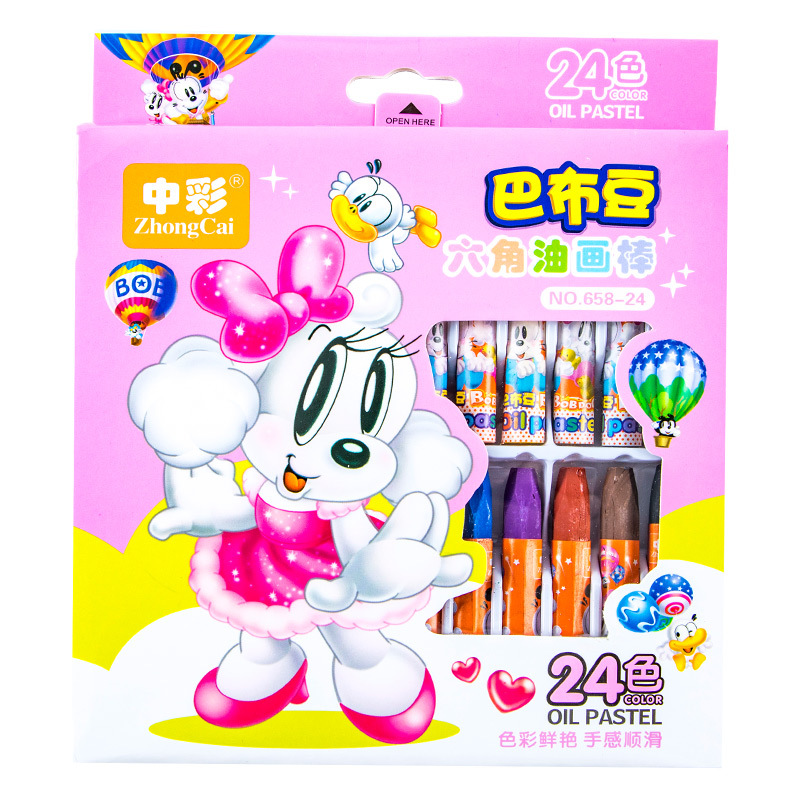 658 hexagonales niños pintura al óleo palo colorido crayones pintura graffiti arte pintura materiales caja multicolor estudiante papelería