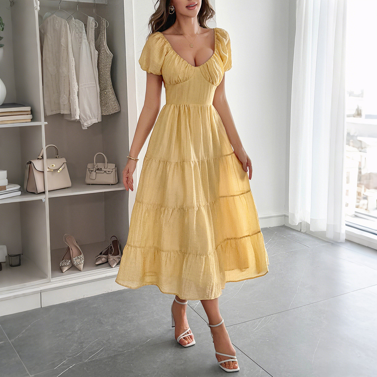 Women's Summer Resort Casual Maxi A-Line Dress