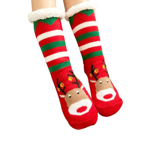 Winter Christmas socks, floor socks, snow socks, postpartum women's plush coral velvet socks, home sleep socks, carpet socks, leg covers