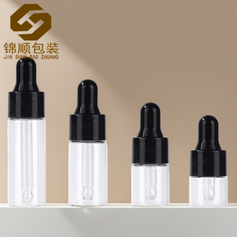 现货1ml透明小样瓶2ml茶色滴管瓶3ml玻璃精油瓶5ml化妆品分装瓶