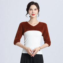 护肩男女士v领中老年肩周防寒睡觉月子产妇坎肩短袖保暖披肩四季