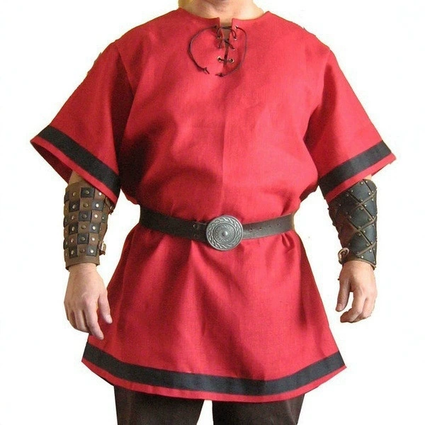 2025 Armor Re-Production LARP Medieval Viking Red Color Renaissance Fashion Jacket Clothing
