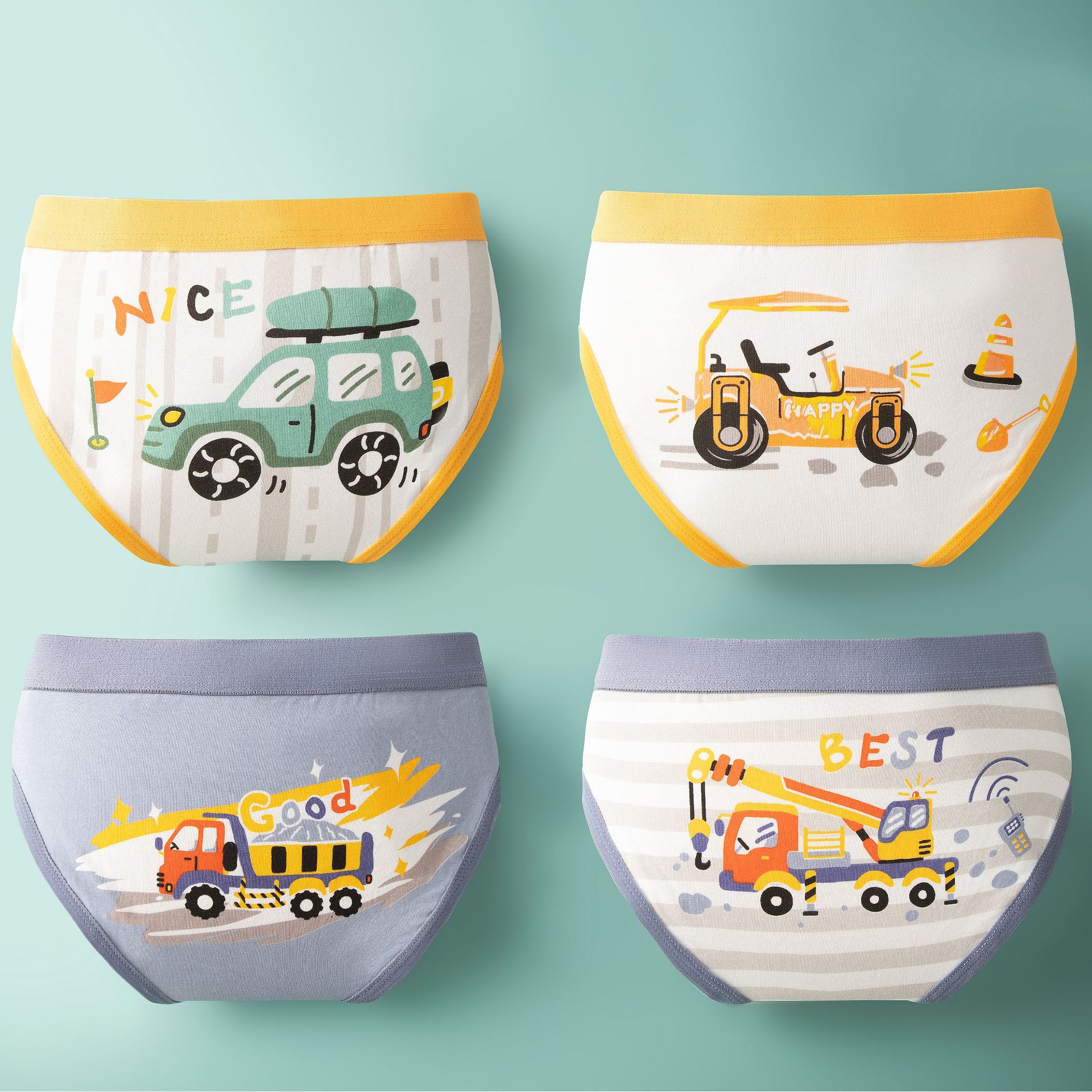 2025 nueva ropa interior delgada de verano para niños, algodón triangular, niños pequeños, medianos y grandes, niños, niños sin trasero