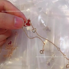 麒麟葫芦手链高版本V金镀18K玫瑰金镂空葫芦Wulu系列手链红珐琅