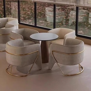 Simple Sales Office Negotiation Table and Chairs Reception Office Rest Area Single Small Sofa Coffee Table Combination Set