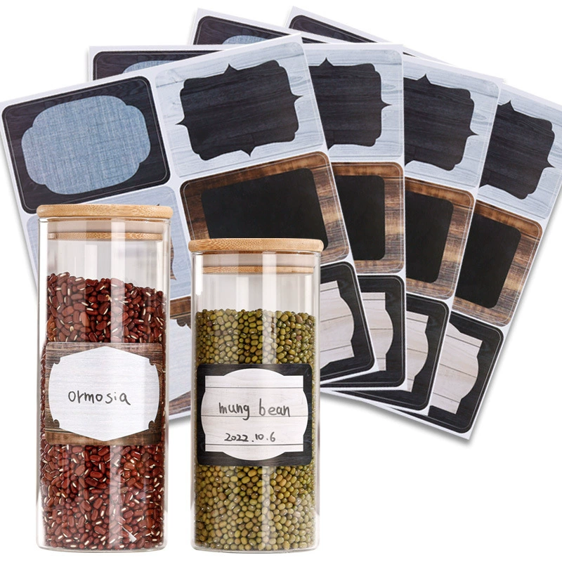 Трансграничная записываемая клейкая наклейка Ретро Ванная комната Кухня стеклянная банка для хранения Марк доска наклейка этикетка