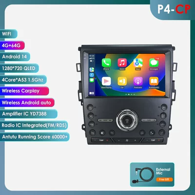DVD Navigation Ford Fusion 2nd generation (models - quad-core-wifi-version-464g-carplay-compatible-with-the-us-version-of-ford-fusion-2nd-generation-2013-2019-9inch-frame