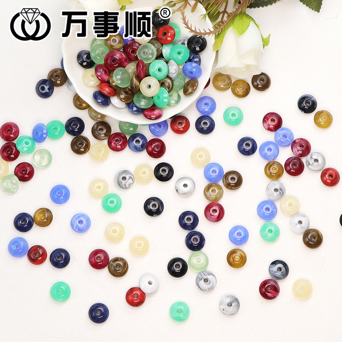 跨境新品 亚克力算盘珠隔珠diy车挂手串吊坠服装辅料饰品配件批发