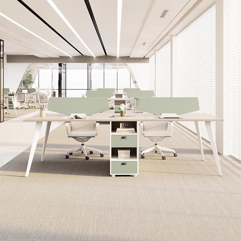 Mesa y silla de oficina simple y moderna de personal combinada tarjeta de trabajo de cuatro personas doble mesa de computadora de posición única