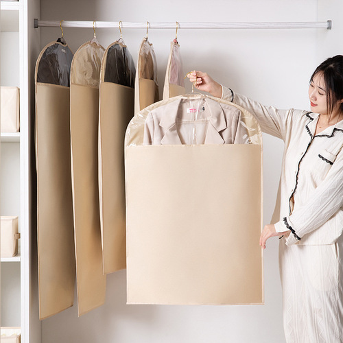 High-end coat and suit Oxford fabric dust cover, washable PEVA storage household hanging garment bag, thick anti-humidity bag