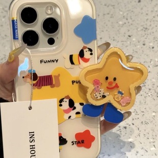 Cute Cartoon Rocker Holder Air Bag Mobile Phone Holder Rotating Paste Lazy Artifact Telescopic Portable