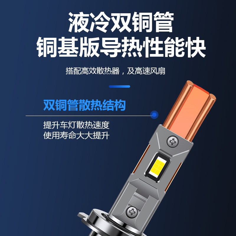 国境を越えた特別なホット販売ダブル銅管スポットライト LED ヘッドライト H1H4 H7 H11 9005 超高輝度車の LED ヘッドライト|undefined