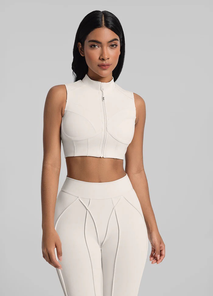 Zippered Sports Bra With Removable Breast Pads, Breathable And Supportive, Suitable For Fitness, Running, And Yoga._desvips.com
