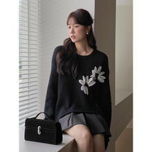 【定制拿样下单前请先咨询客服】歌铭立体花朵毛衣女上衣Y8658F