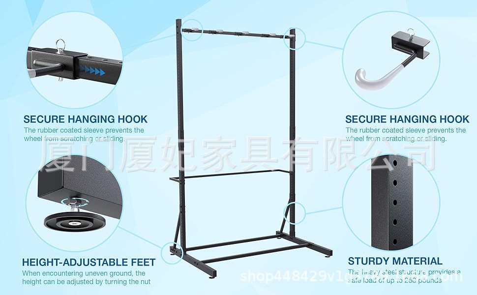 Bicycle Parking Rack for Multiple Road Bikes and Mountain Bikes, Sturdy and Adjustable Metal Display Stand for Cross-Border Use