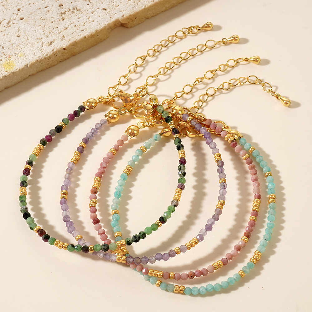 Cross-border Hot New Bohemian Style Color Natural Stone Bracelet Women's Jewelry Fashion Light Luxury All-match Bracelet