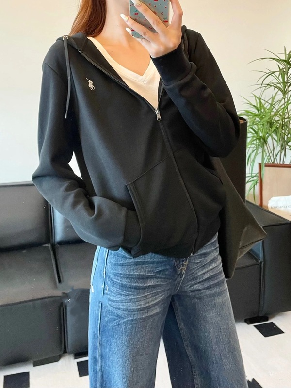 可扫码RL拉夫刺绣小马标经典款连帽卫衣拉链外套百搭长袖外套上衣|undefined