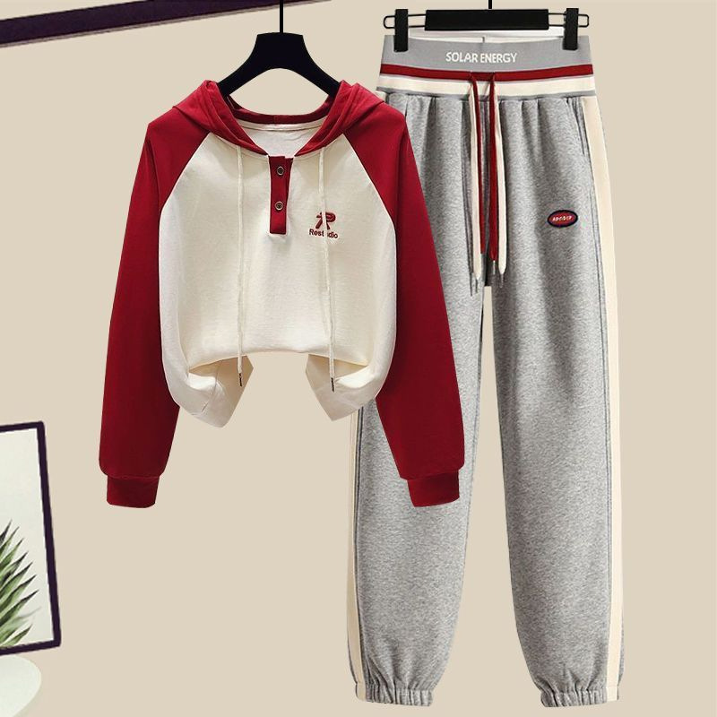 Women's Clothing Casual suit & archer & early spring sports suit 2024 spring and autumn new style age reducing drawstring sweatpants two piece suit_voghion.com