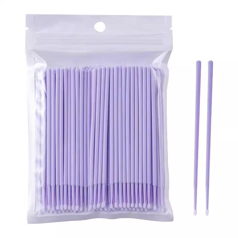 Micro Hisopos de Algodón Fino para Pestañas de Esponja Hidrofílica Cabeza Fina para Limpieza y Maquillaje de Pestañas