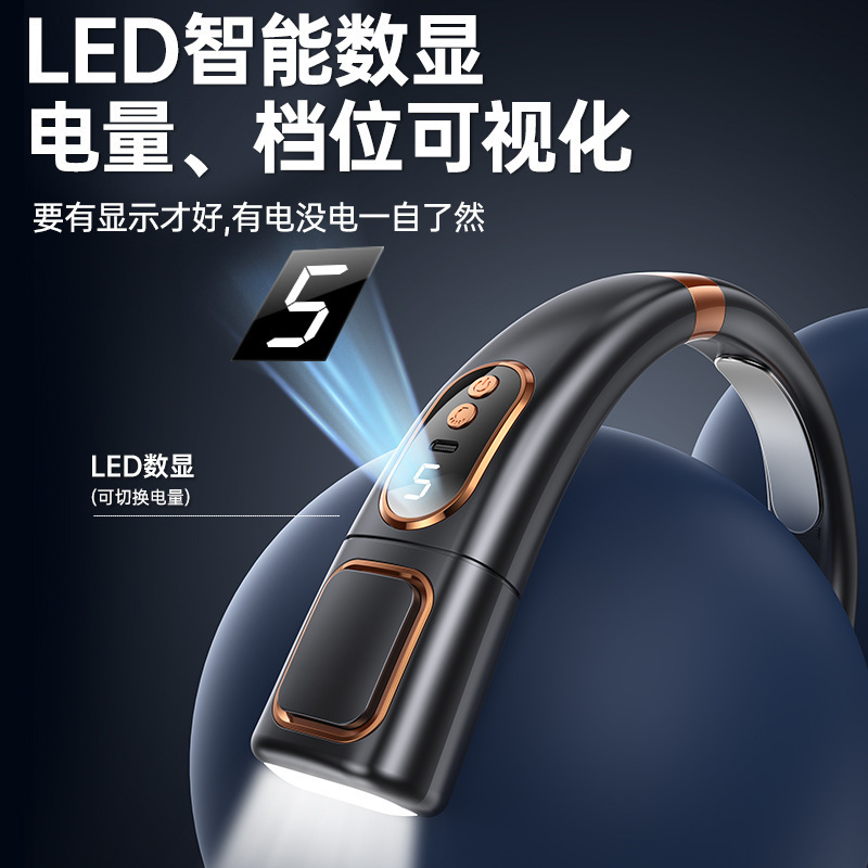 新型ポータブル首掛け扇風機 USBハンドヘルド静音小型扇風機 多機能羽根なしミニファン|undefined