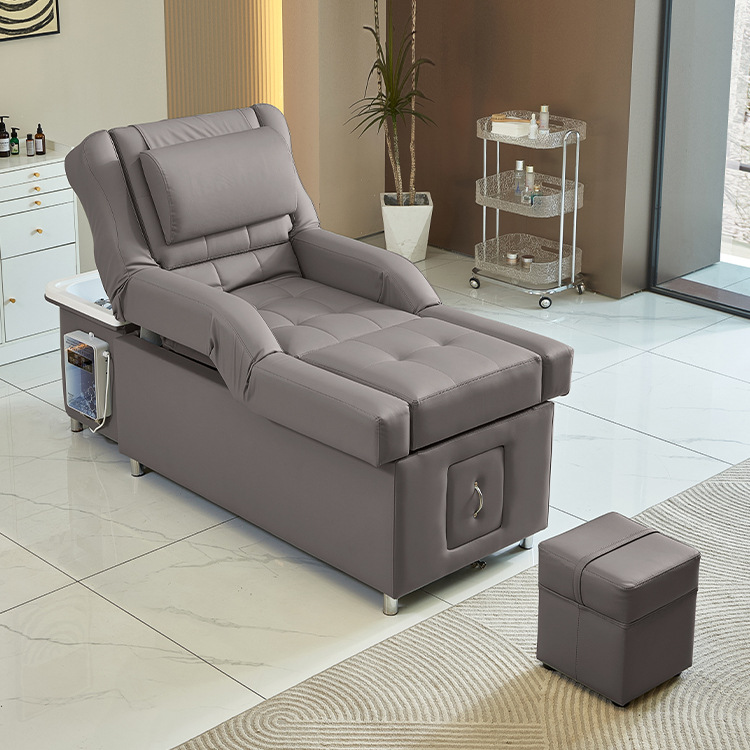 Cama de terapia de cabeza masaje pedoterapia baño de pies cama eléctrica de elevación de espalda belleza fumigante cuidado del cabello tratamiento de cabello cama de lavado de cabeza