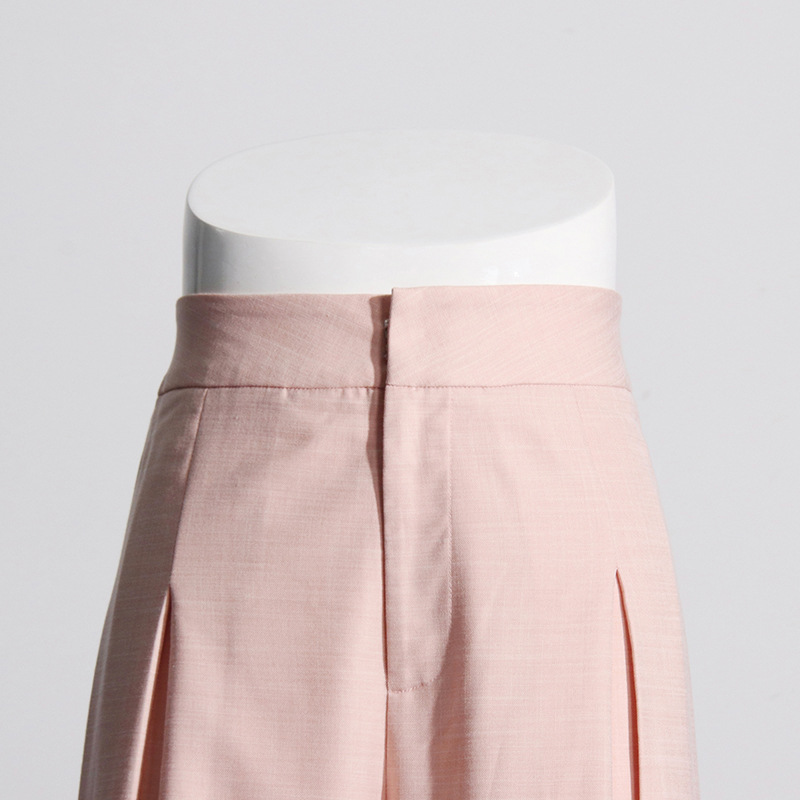 GraceChic Modischer Freizeitanzug für Damen 2025: Neuer Blazer mit V-Ausschnitt, langen Ärmeln und Bindeband + hochtaillierte, gerade geschnittene Hose mit weitem Bein._voghion.com