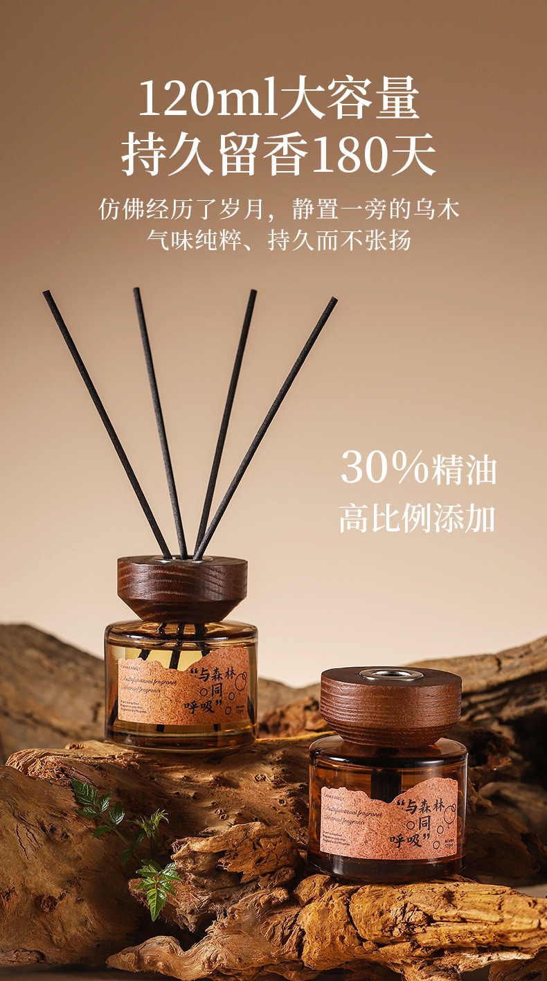 Ebony Agarwood Car Aromatherapy Fireless Aromatherapy Wooden Long-Lasting Diffusing Car Perfume Fragrance Ornaments Car and Home Dual Use