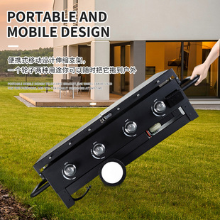 Outdoor luggage gas grill 2 heads 3 heads 4 heads with grill tray burner propane fuel teppanyaki