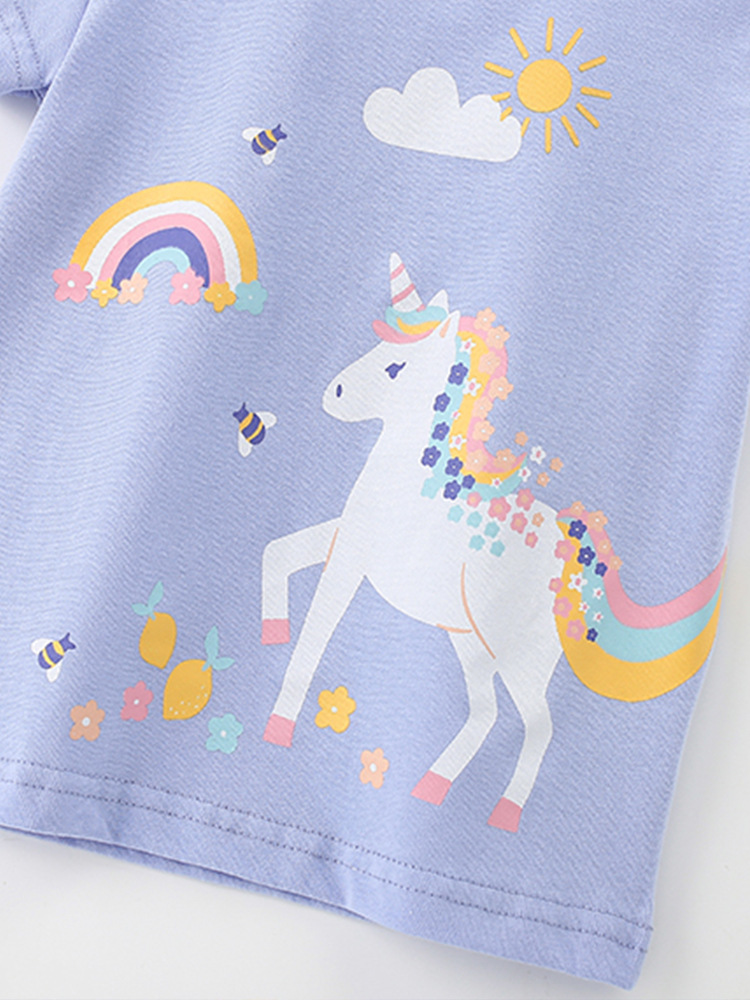 Malwee camiseta de verano de mangas cortas Europa y los Estados Unidos camiseta de cuello redondo para niños lindos camiseta de chicas camiseta de chicas