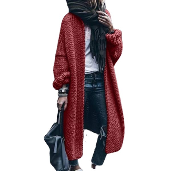 Primavera y otoño de manga larga de punto cardigan casual suéter suelto abrigo