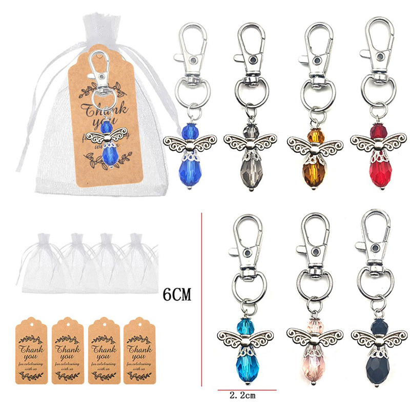 Thanksgiving Decorative Guardian Angel Key Chain Pendant Baptism Eucharist Appreciation Gift Dinner Return Gift Card Sandbag