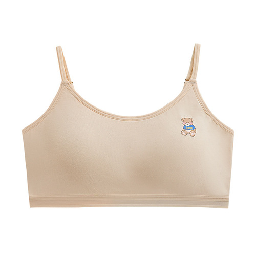 Growth period pure cotton anti-bump girl underwear girls junior high school students primary school students vest inner wear bra children's bra