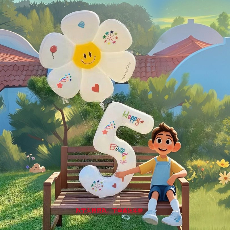 Cumpleaños de los niños decoración de globo bebé aniversario de fotos accesorios digitales 0 - 9 papel de aluminio globo escenario de fondo