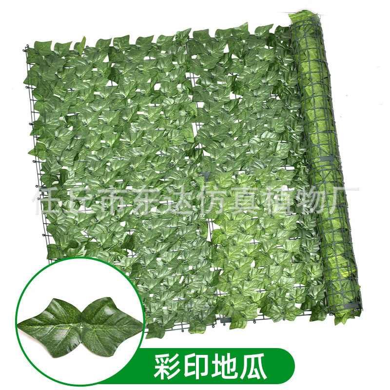 Hojas artificiales para cercas transfronterizas, malla para cercas artificiales, enredaderas de plantas simuladas, cercas decorativas, barandillas, muros de cercas al por mayor