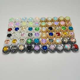 合金镀银双面彩钻方形直孔通孔diy串珠手机链挂件串珠笔隔珠配件