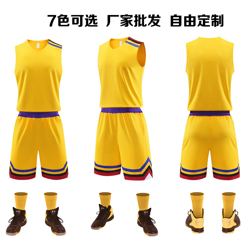 Speed wholesale sports competition training camp team uniform printed jersey basketball uniform men's character basketball uniform suit