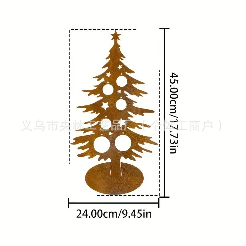 クリスマスデコレーション、錆びたトナカイのクリスマスツリー、屋外ガーデン用金属製鉄工芸品、飾り物|undefined