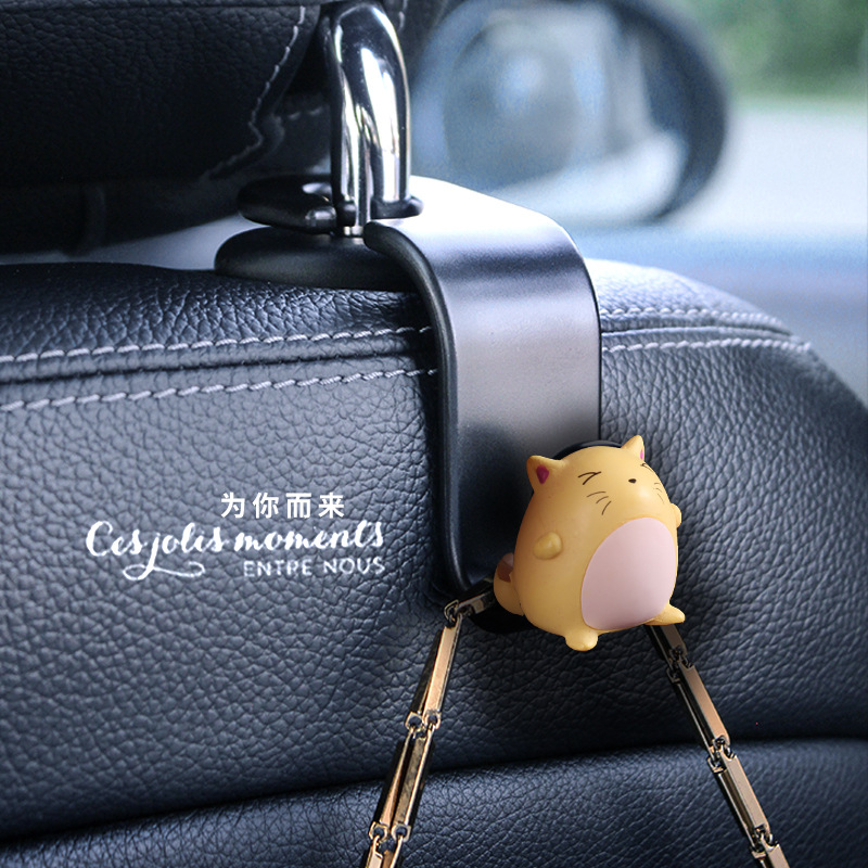 Asiento de automóvil gancho de espalda creativo encantador dibujos animados asiento trasero pequeño gancho invisible multifuncional gancho de automóvil hombre y mujer
