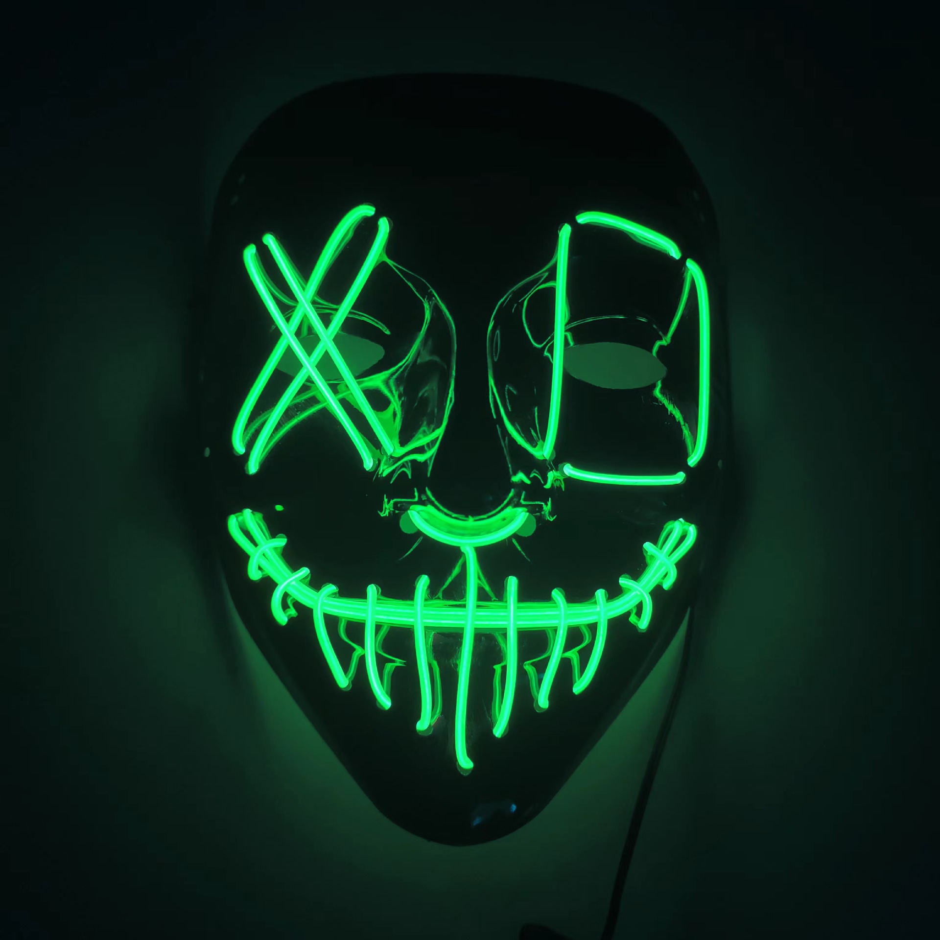 Máscara de sangre de costura de grieta transfronteriza máscara de terror led máscara de luz fría máscara de fiesta de Halloween máscara de esqueleto