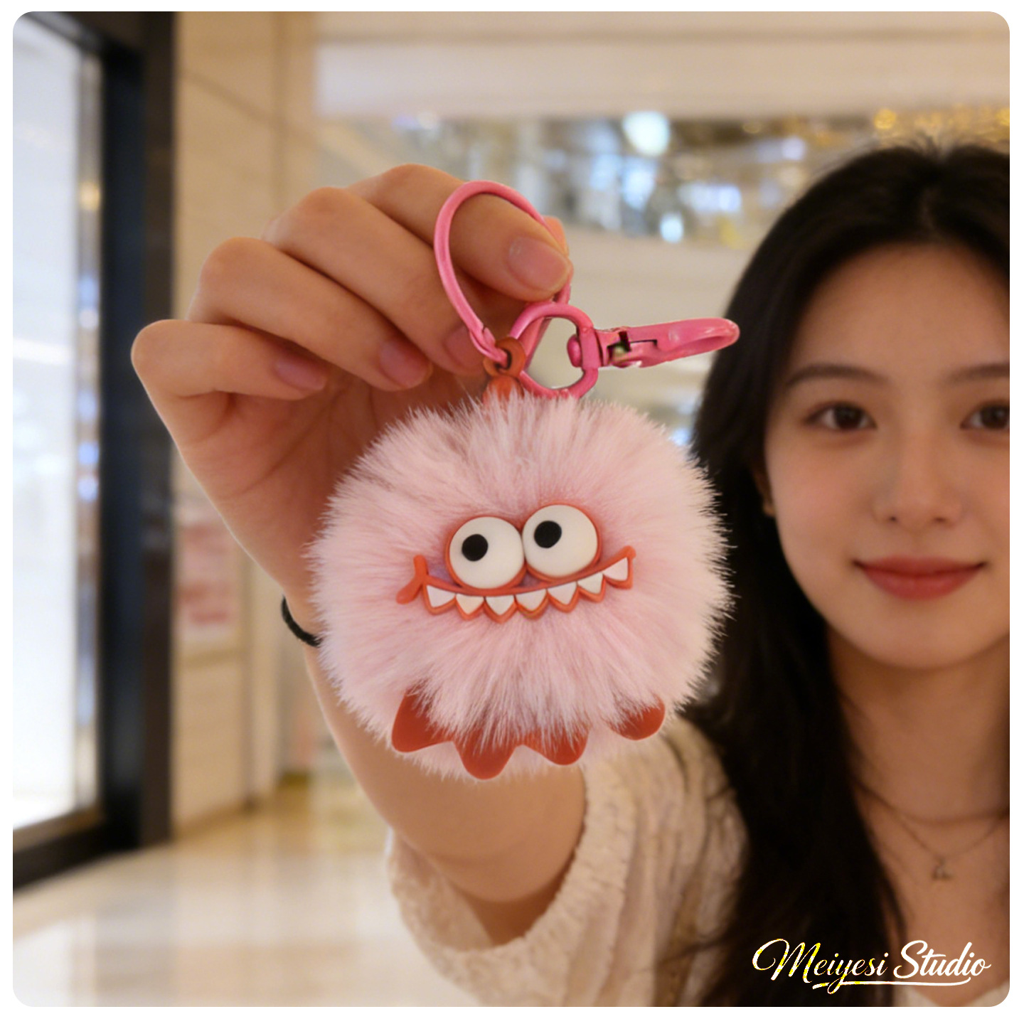 Bonita pequeña sociedad de dinosaurios imitación de cabello de cabello colgante de piel de hierba super lindo juguete de peluche llaveras muñecas colgante de dinosaurio al por mayor