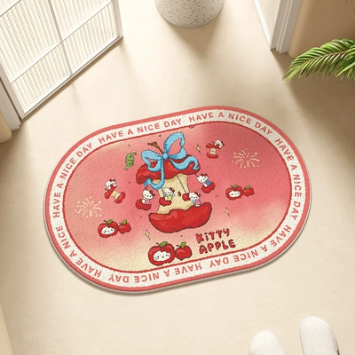 Avtomobil döşəmə paspasları – Room Balcony Decorative Floor Mat - rotating-apple-caddy-cat-15-4060cm-thickened