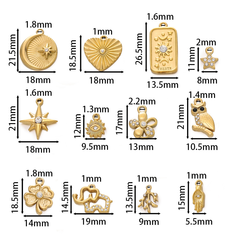 6g Weight Pendant Jewelry Making Type DIY Ornament Accessories Classification 2 PCS/Package Quantity 304 Stainless Steel Material Star, Heart Shape Pattern All Seasons Season Classic Style Style 2 PCS/Package 304 Stainless Steel Star Heart Shape Pendant DIY Ornament Accessories 无