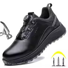 Men Rotated Button Safety Shoes Puncture-Proof?work Sneaker