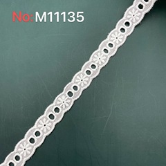 雙邊打孔棉布花邊 鏤空棉布花邊 刺繡花邊輔料 裙擺花邊 工廠