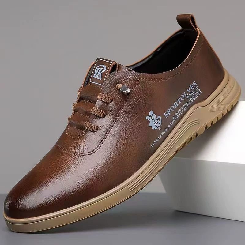 Трансграничная мужская обувь 2025 весенняя бобовая обувь обувь пилот обувь мужская повседневная кожаная обувь дикая обувь для вождения на мягкой подошве