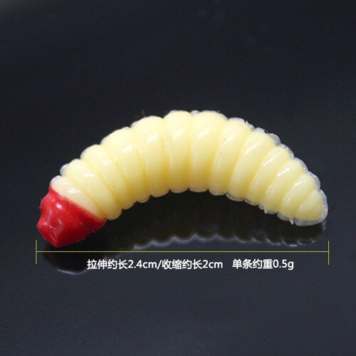 Wholesale 2.4cm 0.5g Micro Mini Worm Simulation Soft Bait Lure Fake Fly Artificial Worm Lure Bread Midge Head Bait Manufacturer