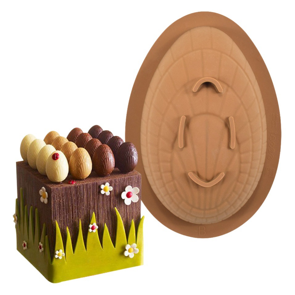 Pascua de dos piezas único semicírculo huevo mousse pastel molde DIY chocolate percusión silicona molde para hornear