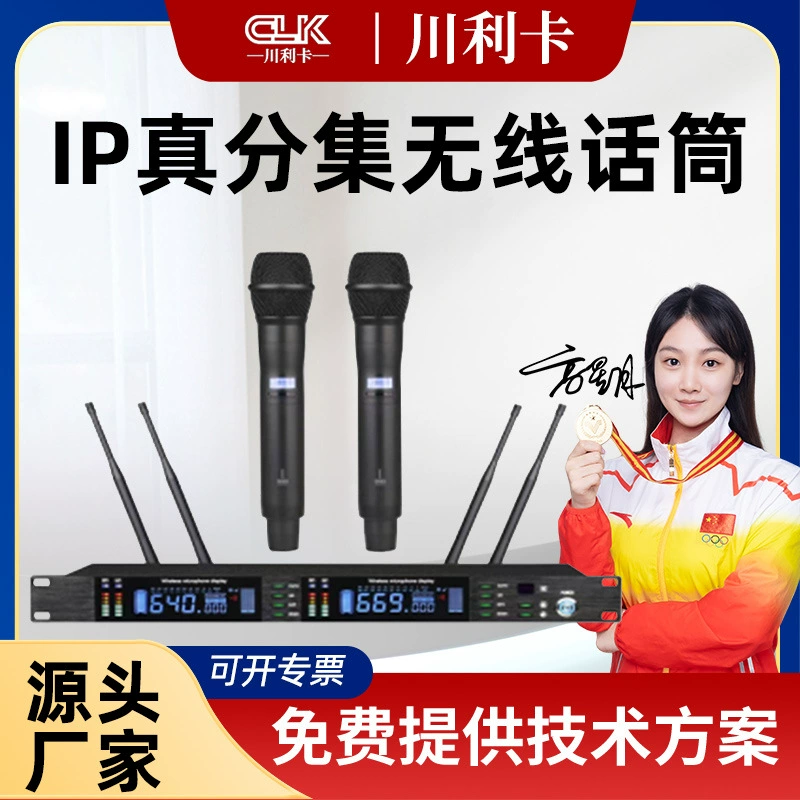 CLK беспроводной портативный беспроводной микрофон для наружного домашнего живого перетаскивания два IP истинное разнесение профессиональный микрофон