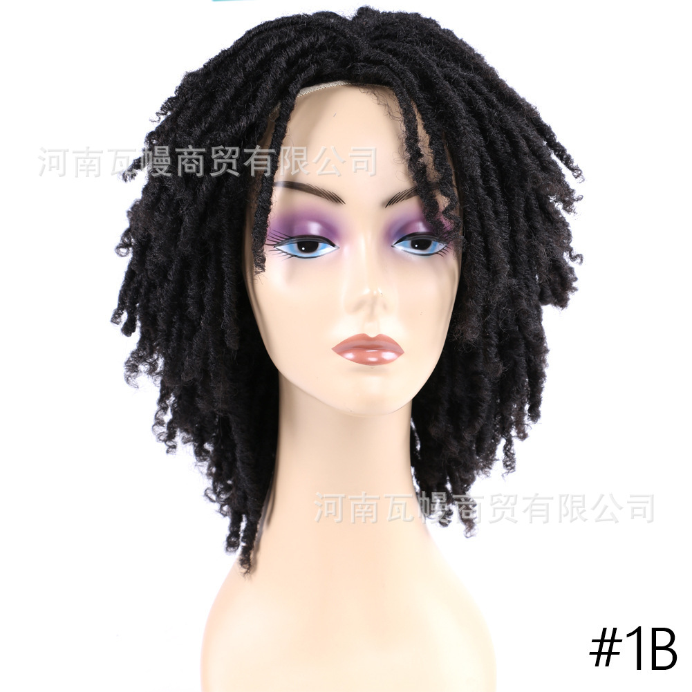 Perucas transfronterizas fibra química trenzada cubierta de pelo Dreadlock wigs Amazon fibra química caliente cubierta de pelo trenzado curva