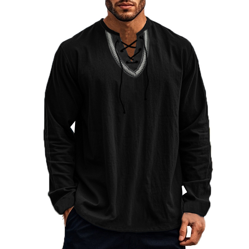 Herren Mantel Aus Baumwolle Und Leinen Mit Stehkragen_voghion.com